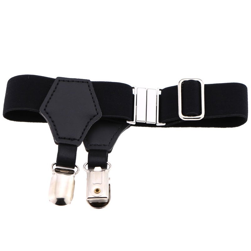 Outman 2pcs Adjustable Sock Garters Metal Clips Sock Suspenders Holders for cotton and silk socks (Black) - Image 2
